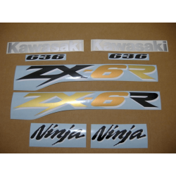 STICKER SET KAWASAKI ZX-6R AÑO 2003 AZUL
