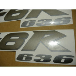 STICKER SET KAWASAKI ZX-6R AÑO 2004 PLATA