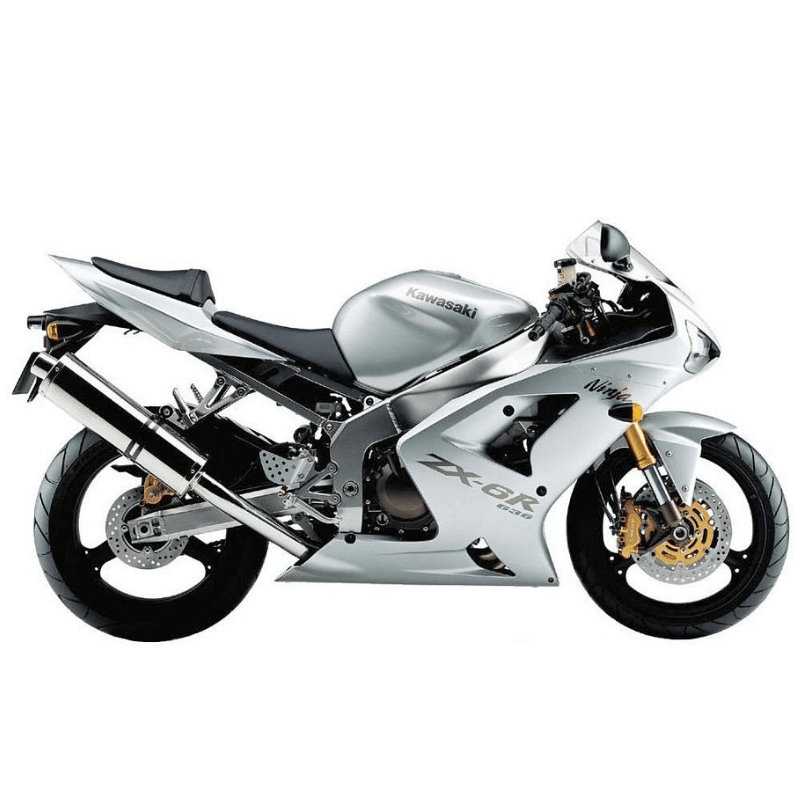 STICKER SET KAWASAKI ZX-6R AÑO 2004 PLATA