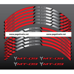Yamaha MT-09 wheel stickers decals rim stripes Laminated MT09 Red