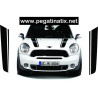 AUTOCOLLANT MINI Bonnet stripes Clubman Paceman Countryman