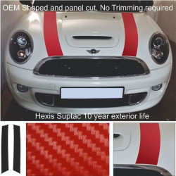 ADESIVOS MINI S RED CARBON BONNET STRIPES