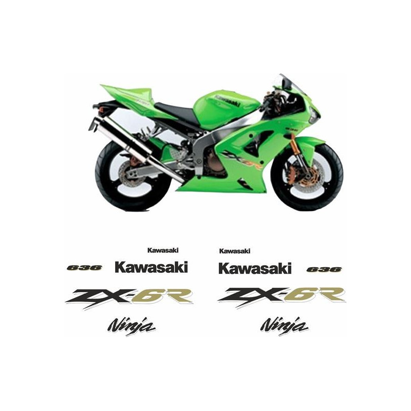 Kawasaki ZX-6R 636 YEAR 2003-2004 DECALS