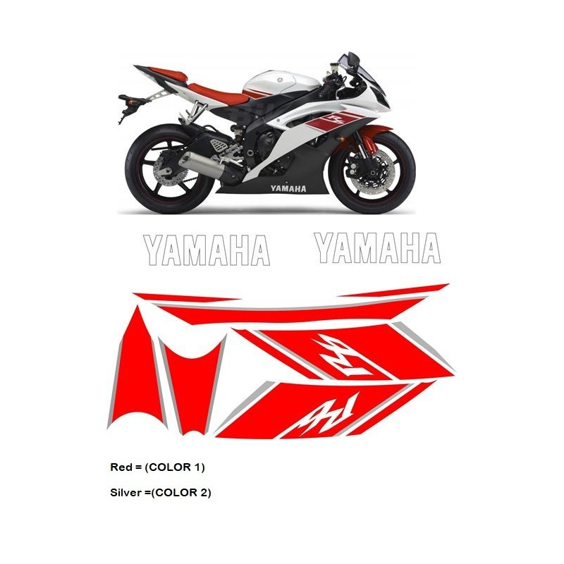YAMAHA YZF R6 YEAR 2008 ADESIVI