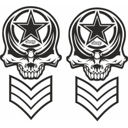 JEEP Army Skull AUFKLEBER X2