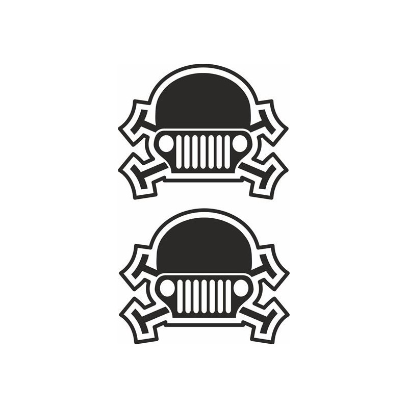 JEEP SKULL ADESIVOS X2