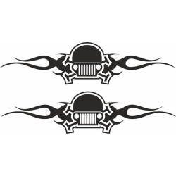 JEEP SKULL ADESIVI X2