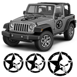 JEEP Wrangler "Punisher" Bonnet & Doors AUFKLEBER X2
