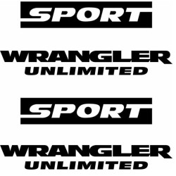 JEEP Wrangler "Wrangler" side Bonnet - Hood AUTOCOLLANT X2