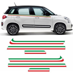 Fiat 500L Italian flag Panel fit Side Stripes ADESIVI