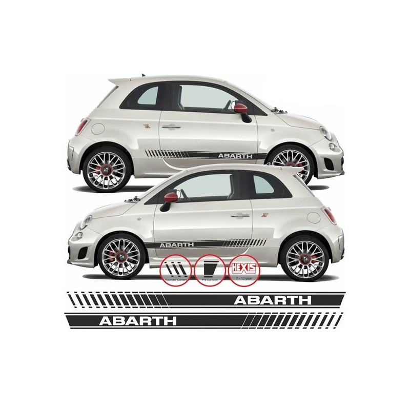 Fiat 500 / 595 Abarth side stripes AUTOCOLLANT