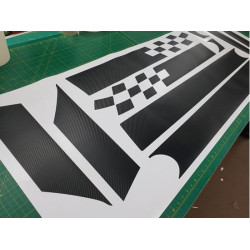 Fiat 500-595 Panel fit Carbon Fibre side Stripes AUFKLEBER