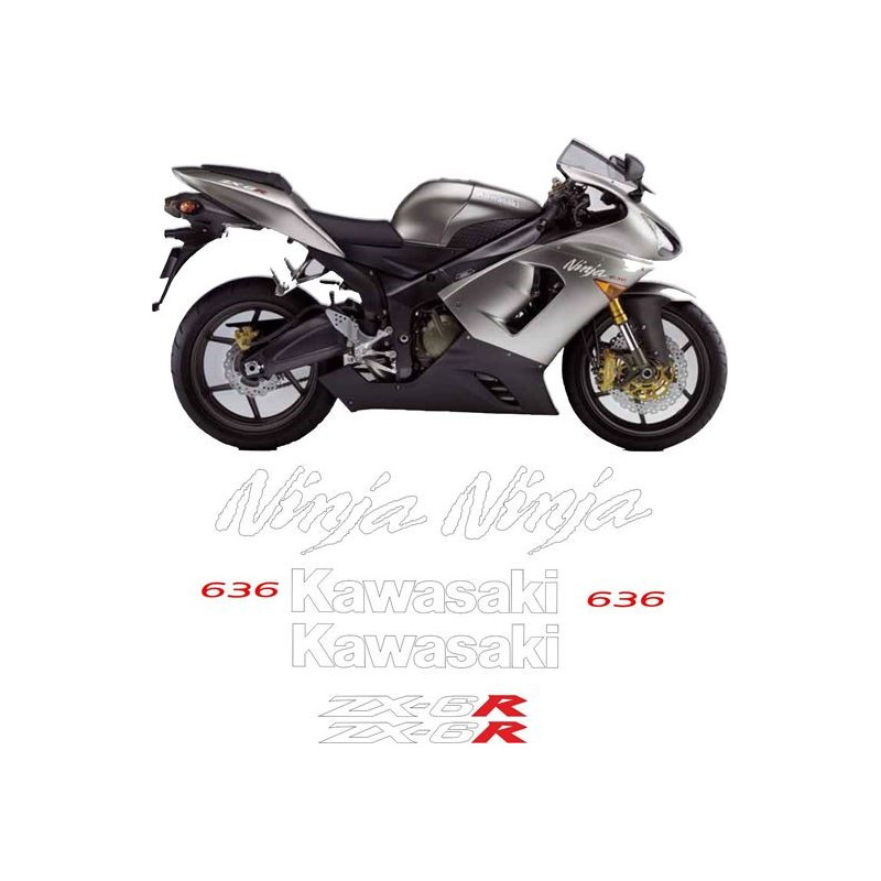 STICKER SET KAWASAKI ZX-6R Ninja YEAR 2005 - 2006