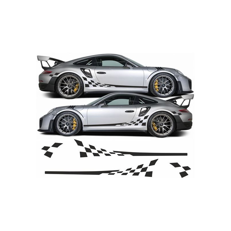 Porsche 991 checker side Stripes / Stickers ADHESIVOS