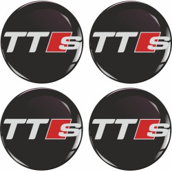 AUDI TTS Wheel centre Gel Badges Stickers decals x4