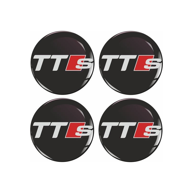 AUDI TTS Wheel centre Gel Badges Stickers decals x4