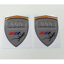 Audi Quattro Wing Panel Badges 80mm adhesivos
