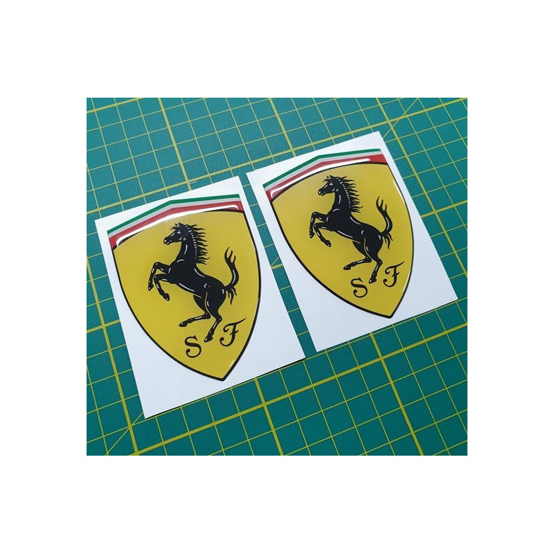 Ferrari gel Badges Adesivi 80mm x2