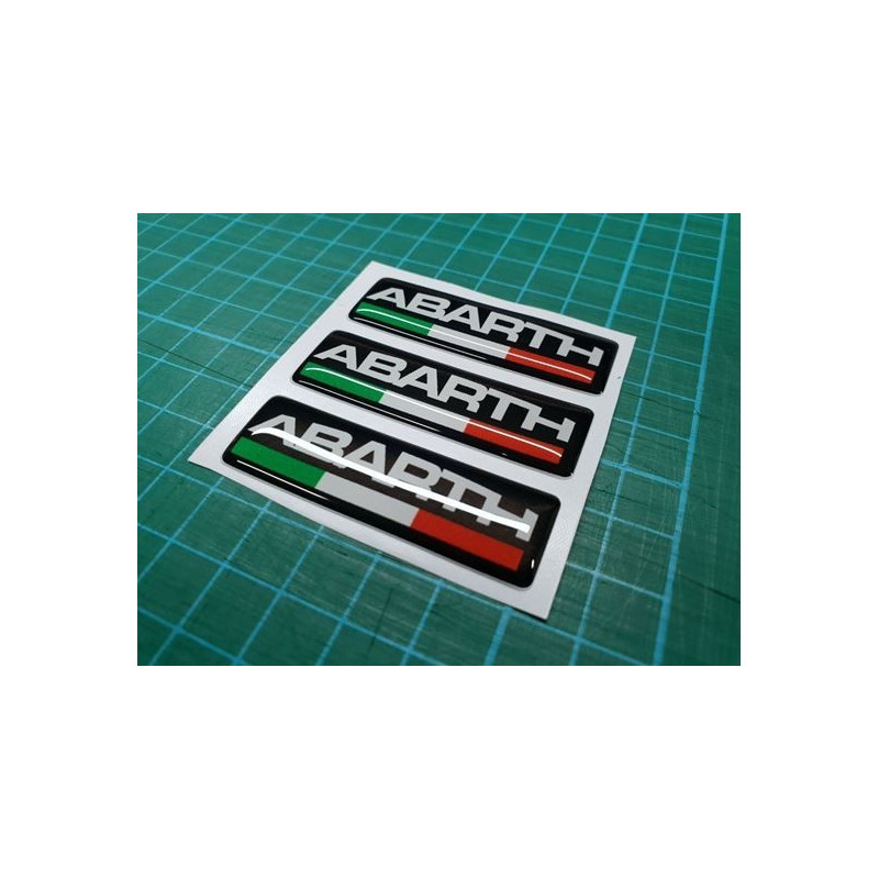 Abarth gel Badges Autocollant 55mm x3