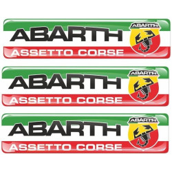Abarth gel Badges Autocollant 55mm x3