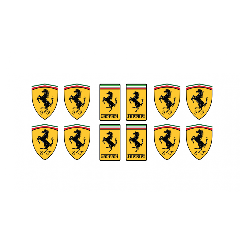 Ferrari gel Badges Stickers decals x12