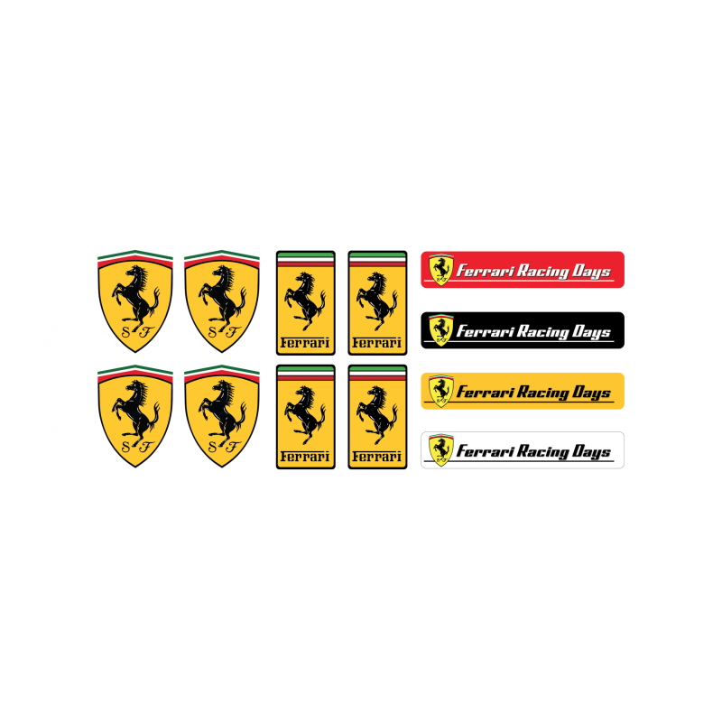 Ferrari gel Badges Stickers decals x12