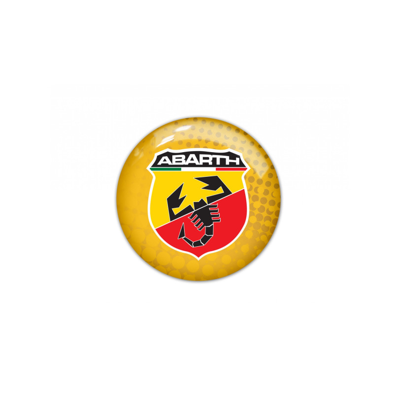Abarth round black gel AUFKLEBER