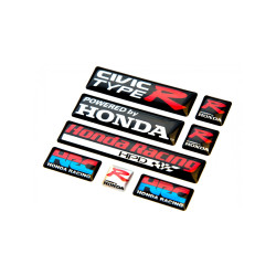 Honda domed emblems gel DECALS x8
