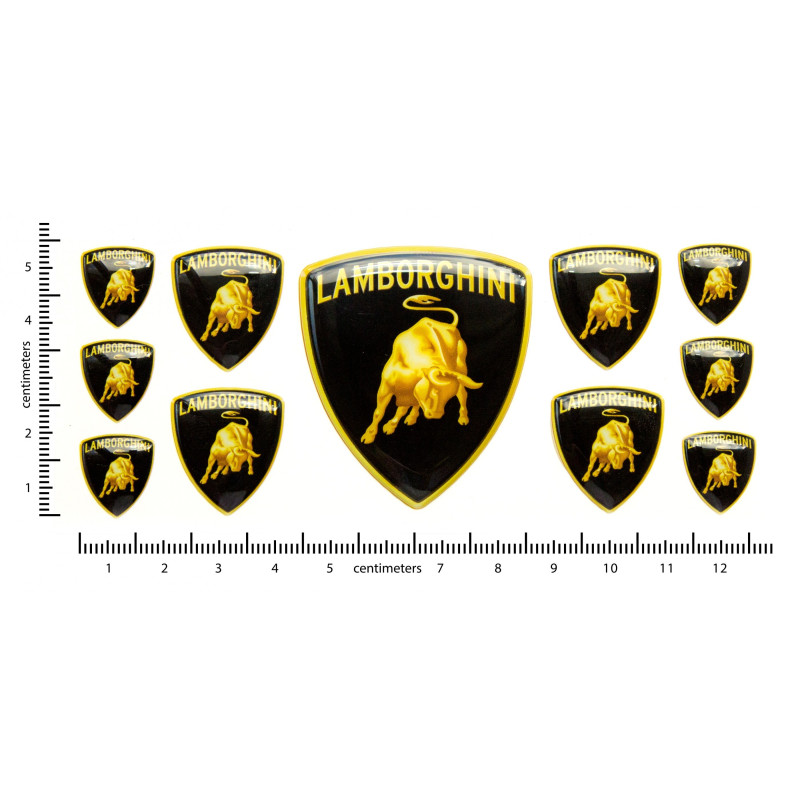 Lamborghini domed emblems gel AUFKLEBER x11