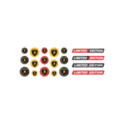Lamborghini domed emblems gel ADESIVI x19