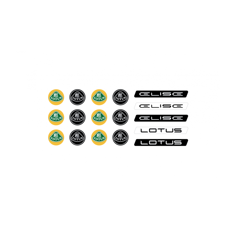 Lotus domed emblems gel AUTOCOLLANT x16