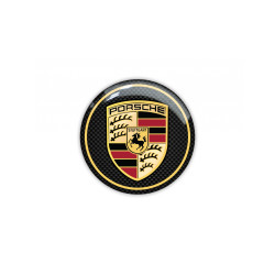 Porsche round black gel ADHESIVOS