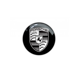 Porsche round black gel ADESIVI