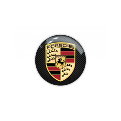 Porsche round black gel AUTOCOLLANT