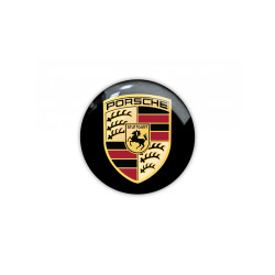 Porsche round black gel ADESIVI