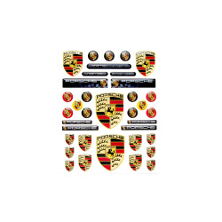 Porsche round black gel ADHESIVOS x36