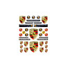 Porsche round black gel AUTOCOLLANT x36