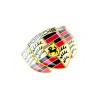 Porsche round black gel AUTOCOLLANT x3