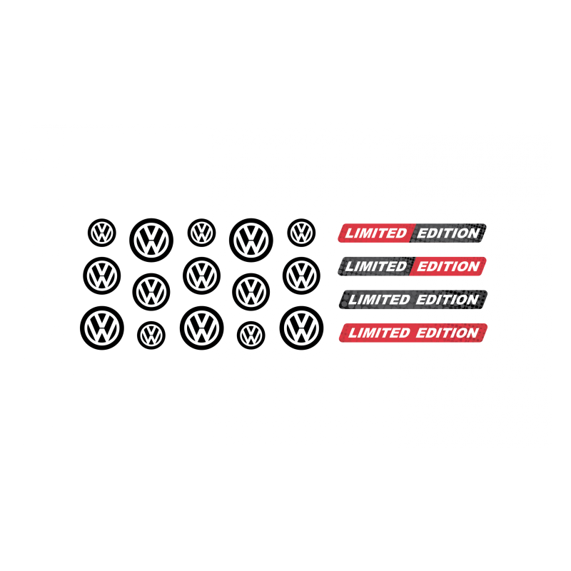 VOLKSWAGEN GEL Stickers decals x19