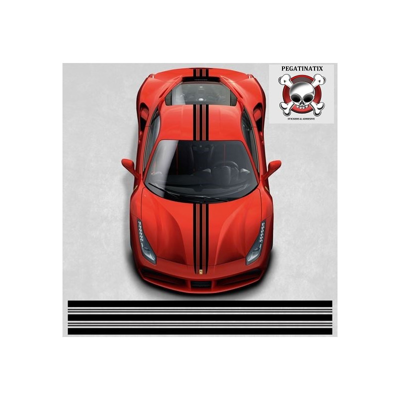 Ferrari 488 GTB over the top Stripes aufkleber