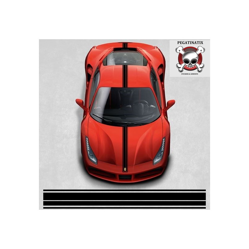 Ferrari 488 GTB over the top Stripes stickers