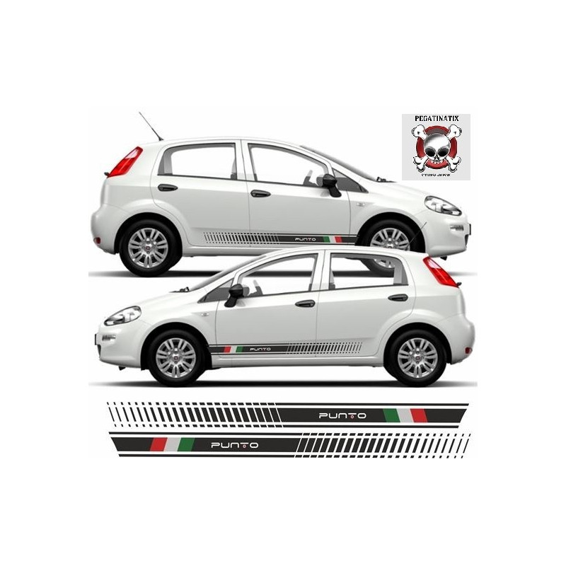Fiat Punto Side Italian flag Stripes ADHESIVOS