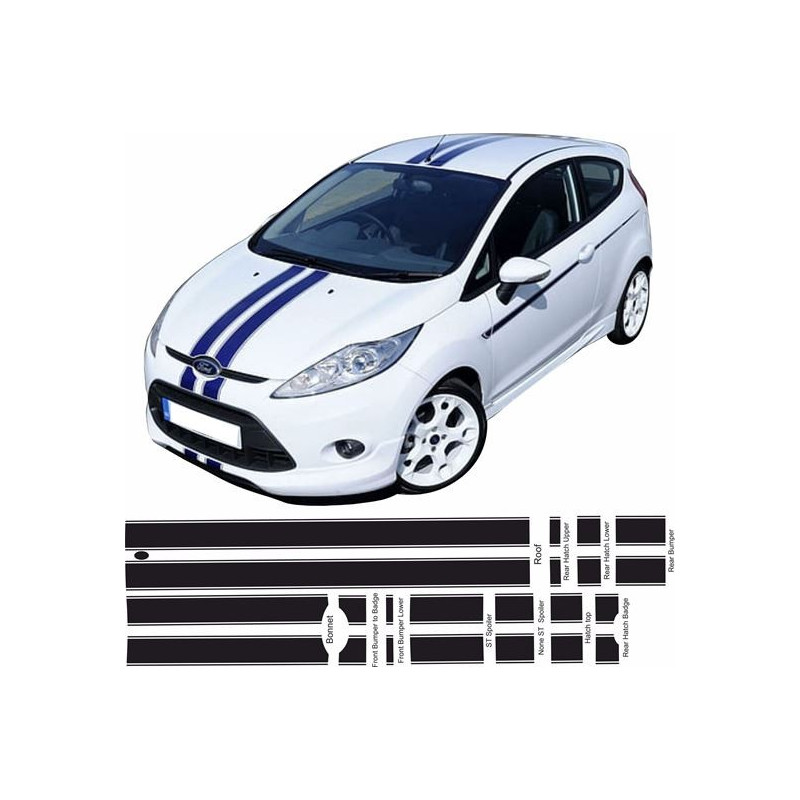 Ford Fiesta MK7 ST / ZS OTT Stripes ADHESIVOS