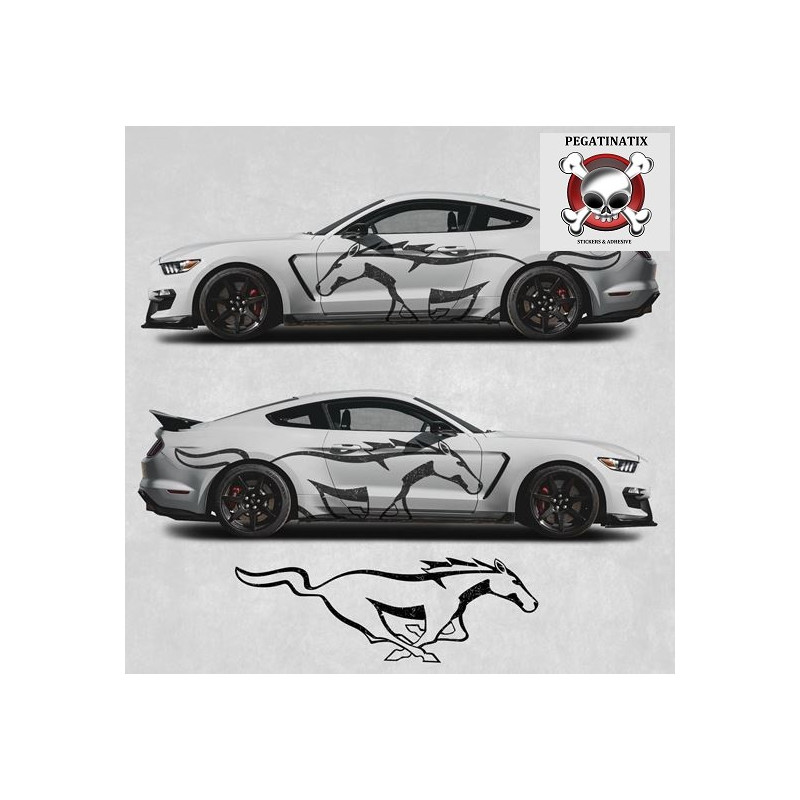 Ford Mustang year 2015 on side Stripes ADHESIVOS