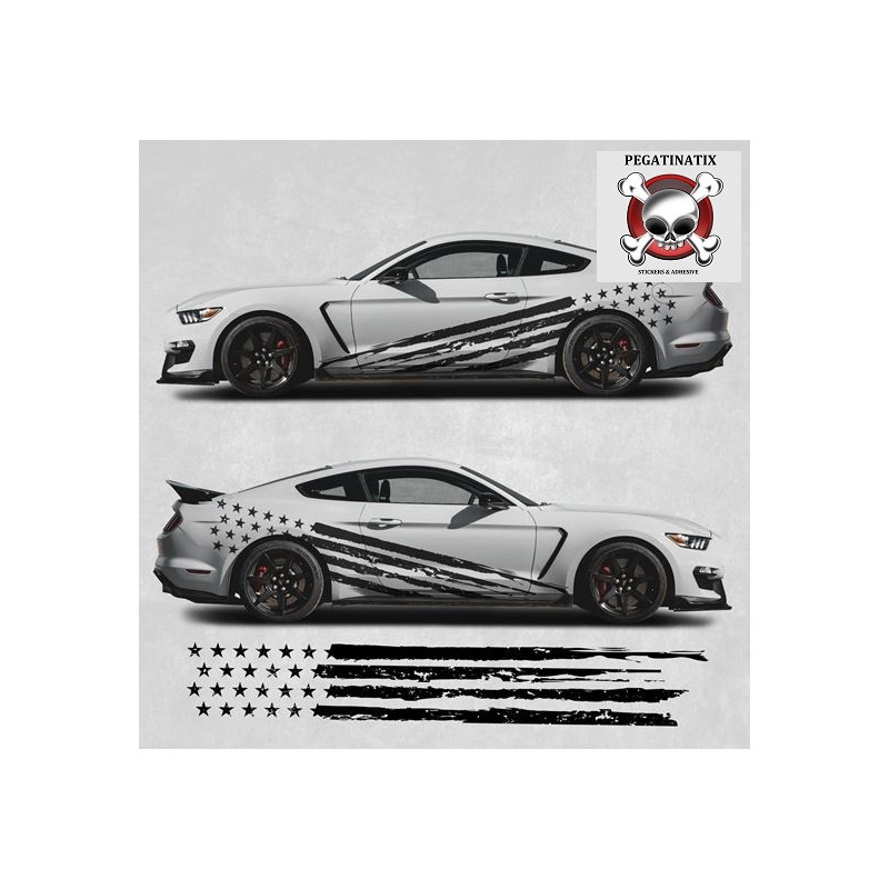 Ford Mustang year 2015 on side Stripes ADESIVI