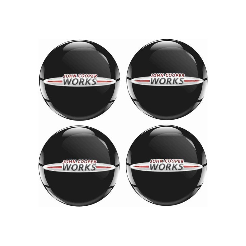 Mini JCW Wheel centre Gel Badges Autocollant x4