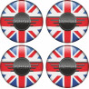 Mini Union Jack Wheel Centre Gel Badges adesivos x4