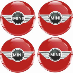 Mini Wheel centre Gel Badges decals x4