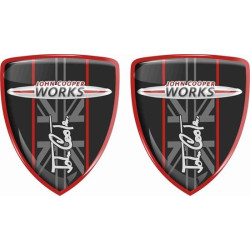 Mini JCW Badges 70mm Gel Badges decals x2