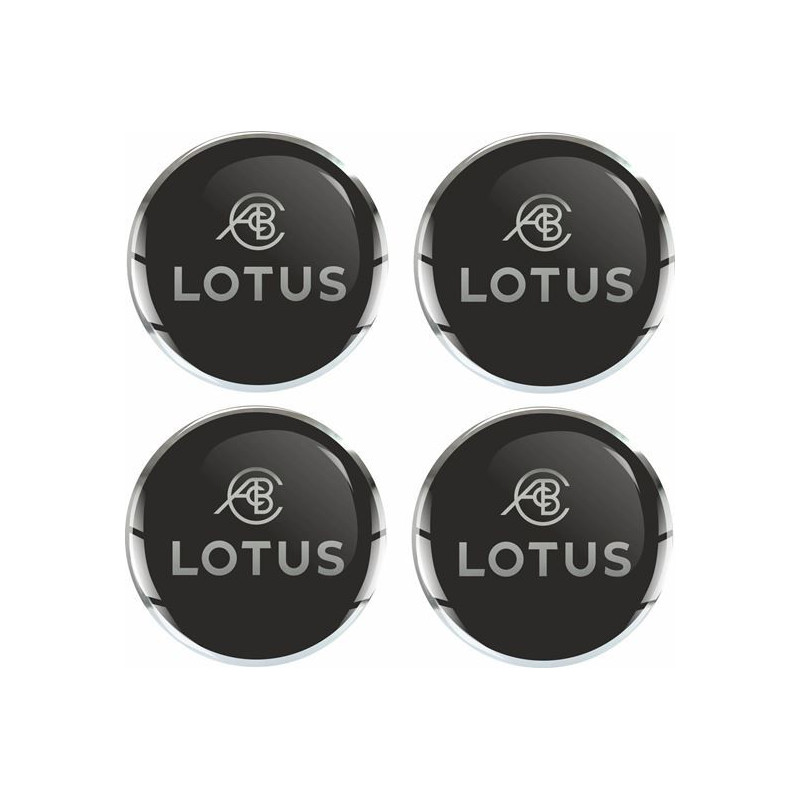 LOTUS Wheel centre Gel Badges Stickers decals x4
